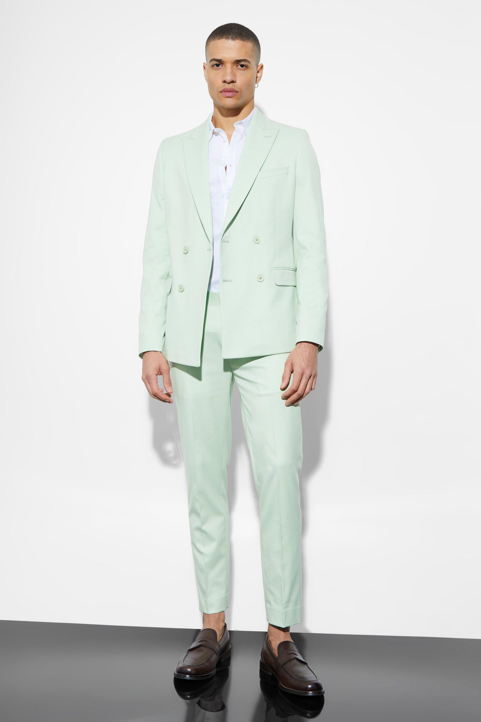 Skinny Linen Crop Suit Trousers
